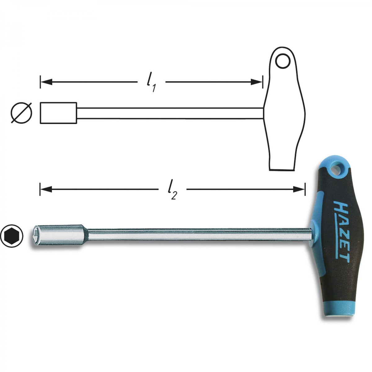 HAZET 428 T-Grip Nut Driver Screwdriver