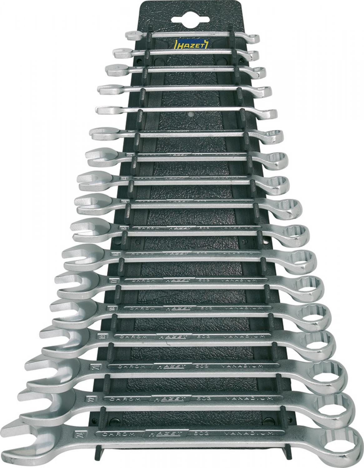 Hazet 603/17H 17-piece Combination Wrench Set with wall holder