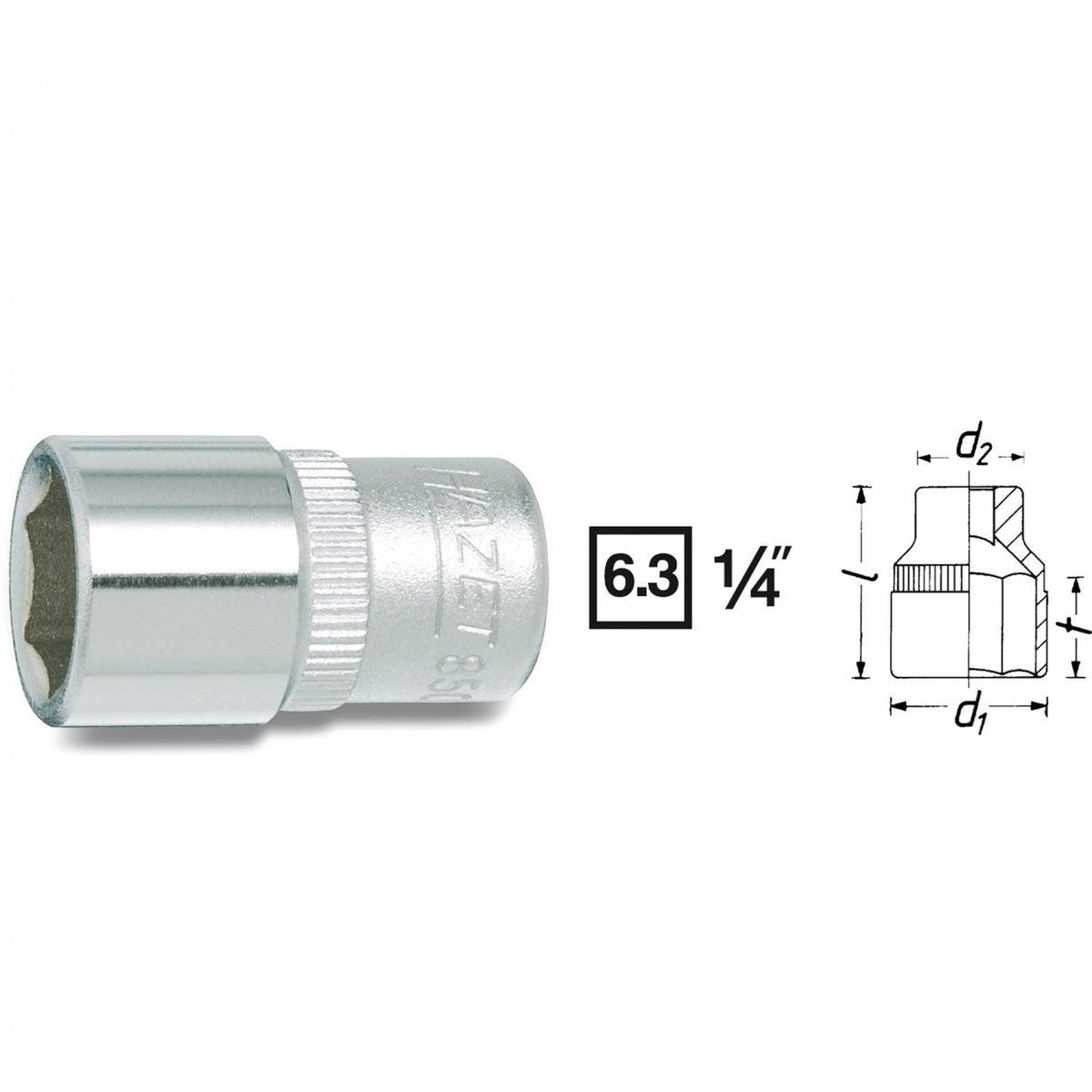 Hazet 850A 1/4” SAE sized Socket (6-Point)