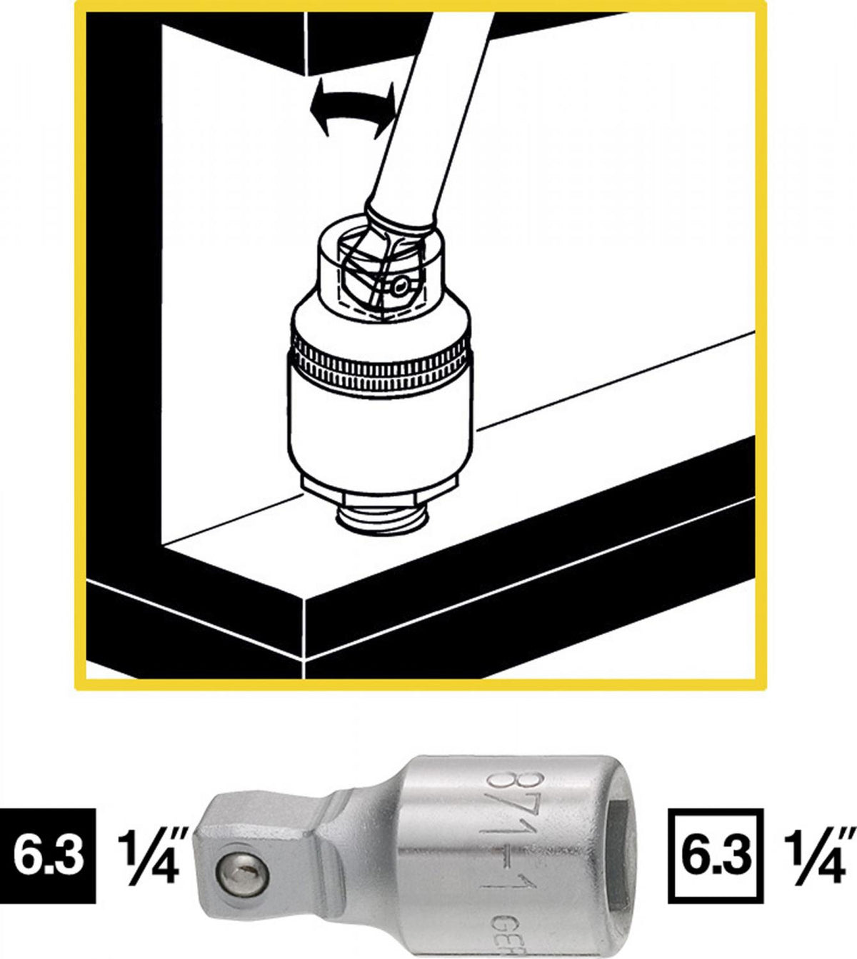 Hazet 871 1/4” Wobble Extension