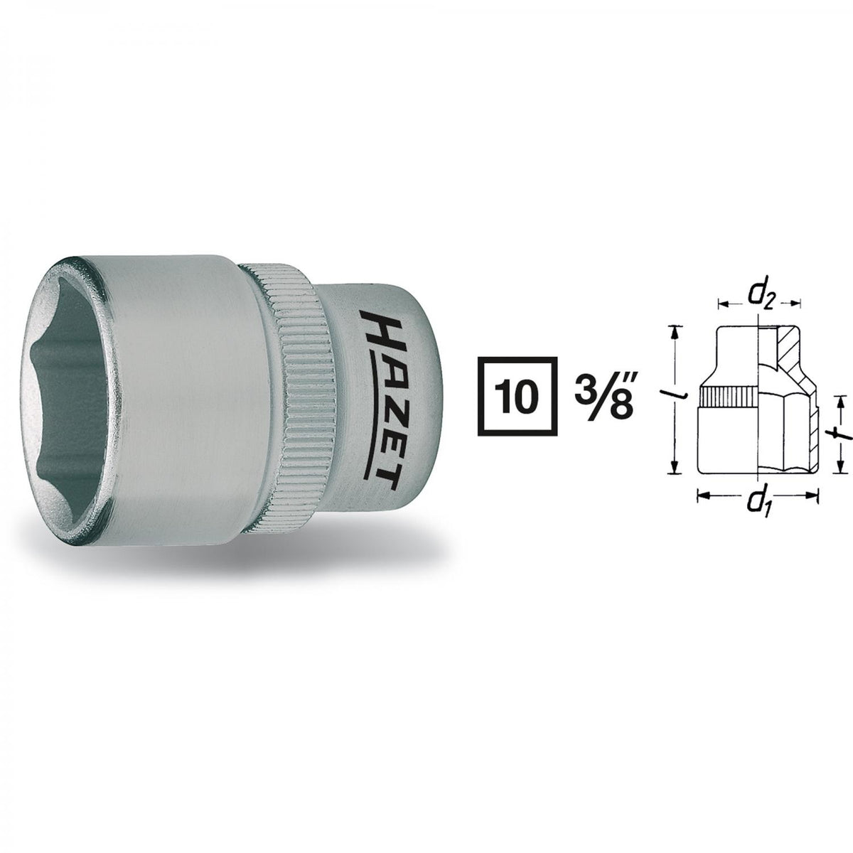 Hazet 880 3/8“ drive shallow 6-point socket