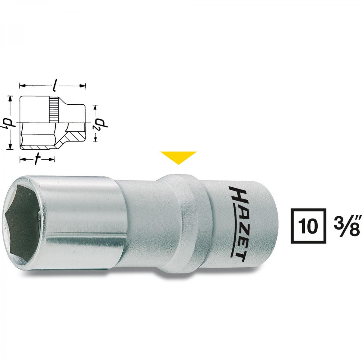 Hazet 880AMGT-1 5/8 in. (16 mm) 3/8'' Spark Plug Socket