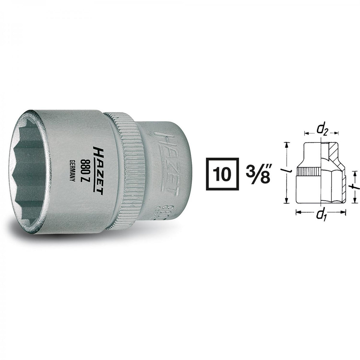 Hazet 880Z 3/8“ drive 12-point socket