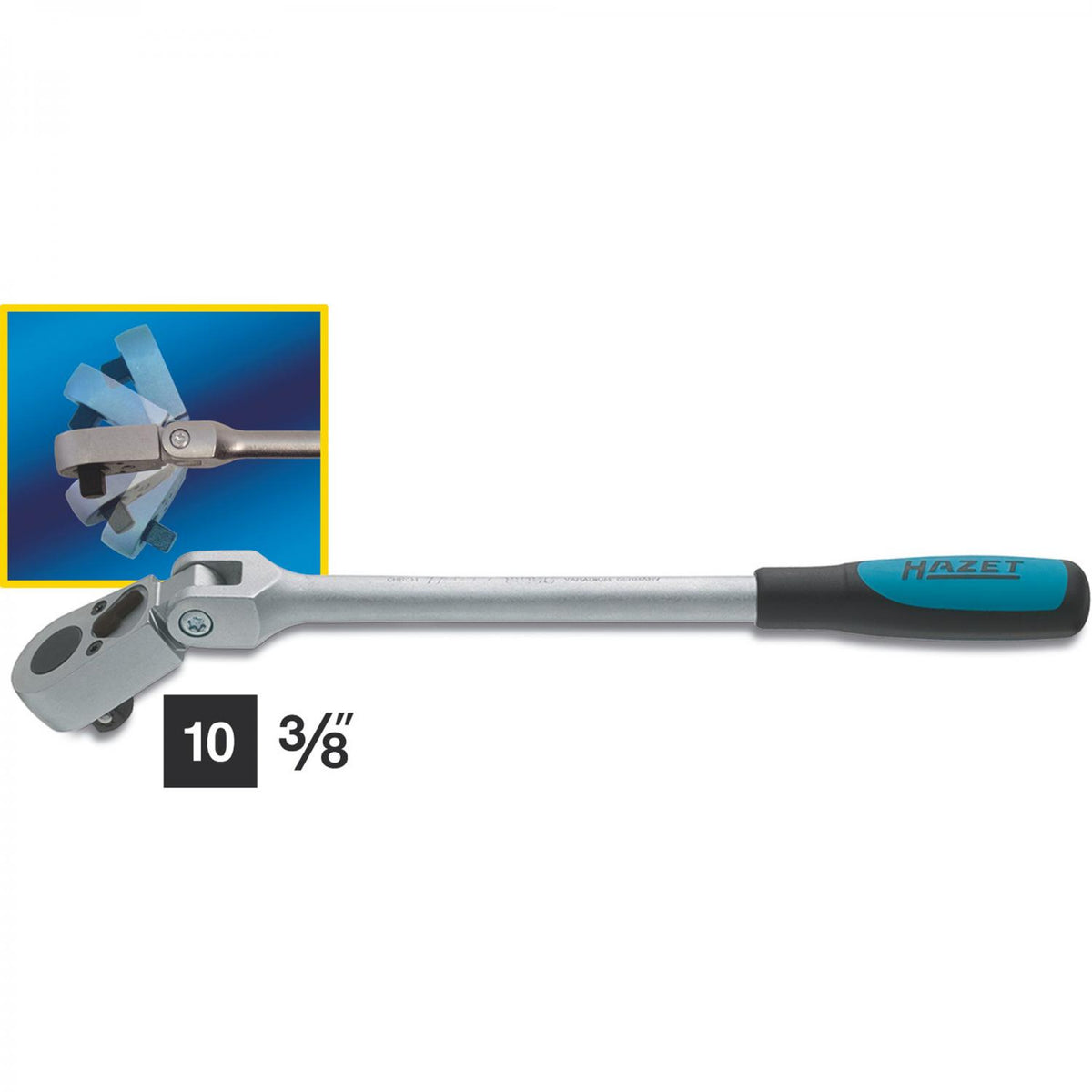 Hazet 8816G Hinged Reversible Ratchet Â· Square. solid 10 mm (3/8 inches) Â· l: 276 mm