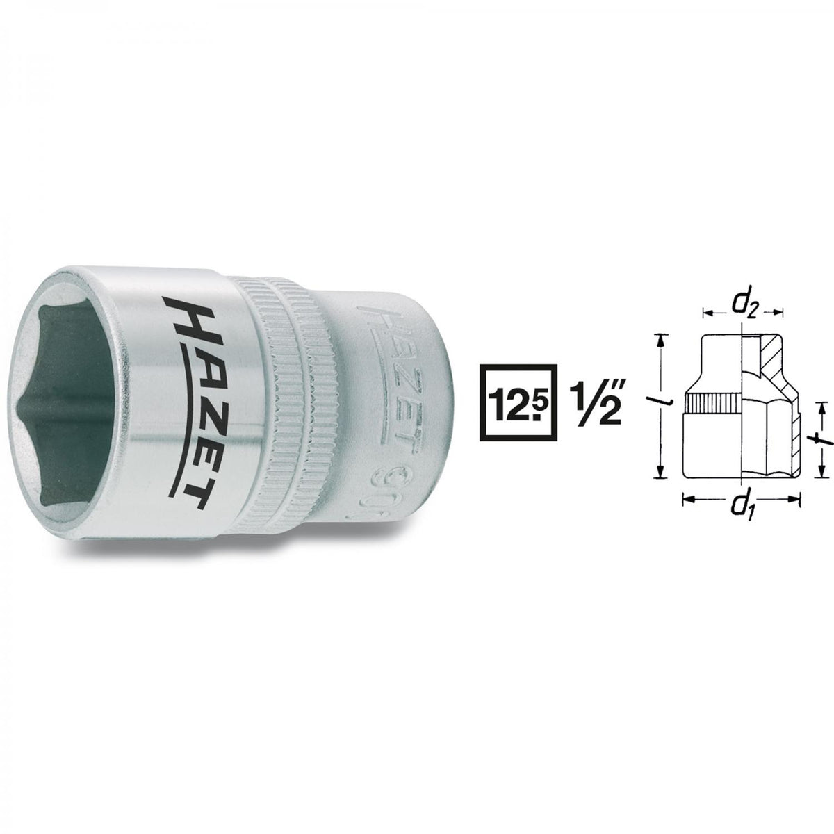 Hazet 900 1/2“ drive 6-point sockets