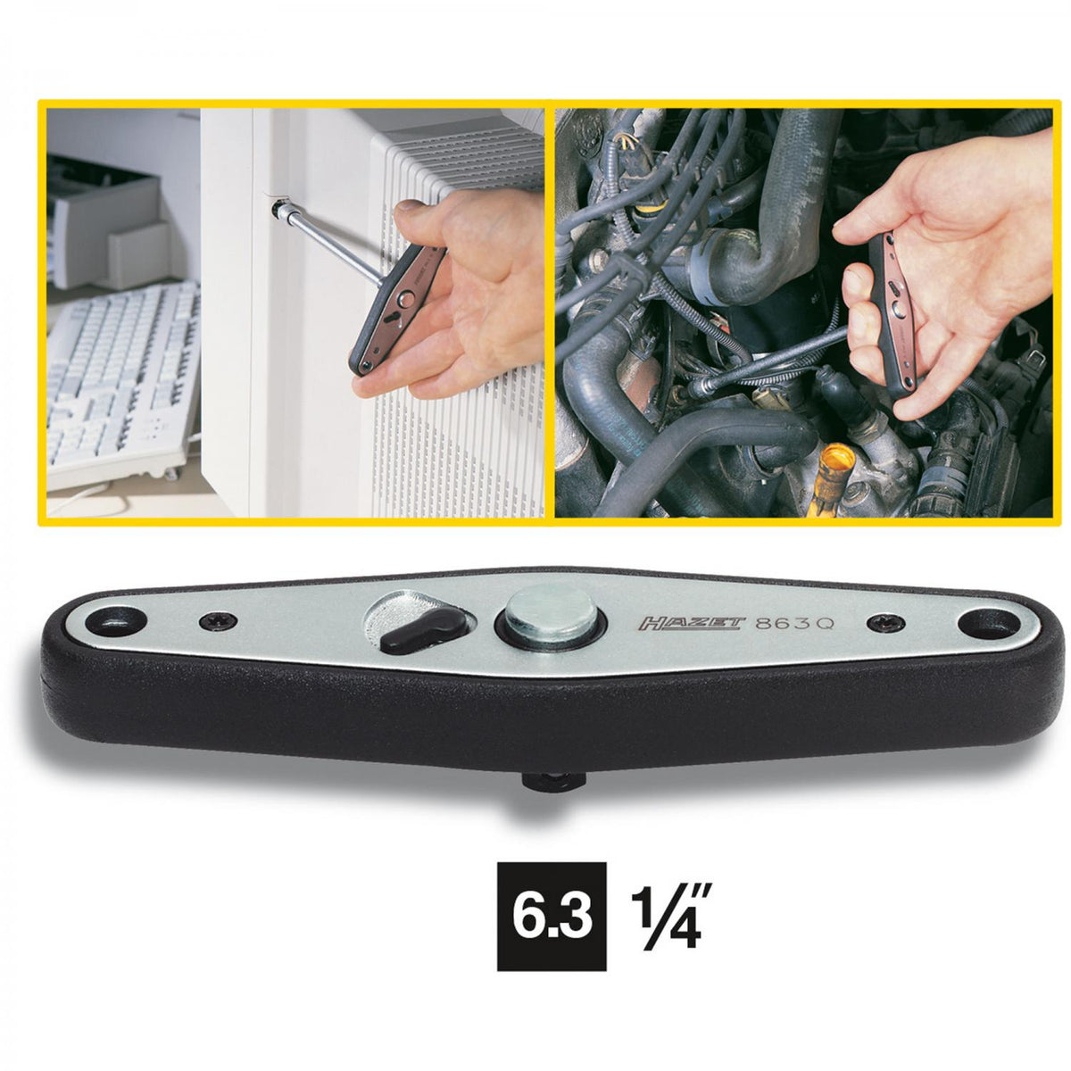 Hazet 863Q Reversible Ratchet with T-Handle 1/4â€œ Drive