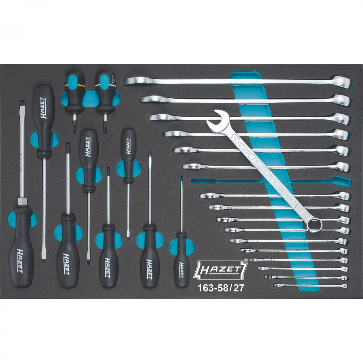 Hazet 163-58/27 Tool Set. Combination Wrenches. Screwdrivers