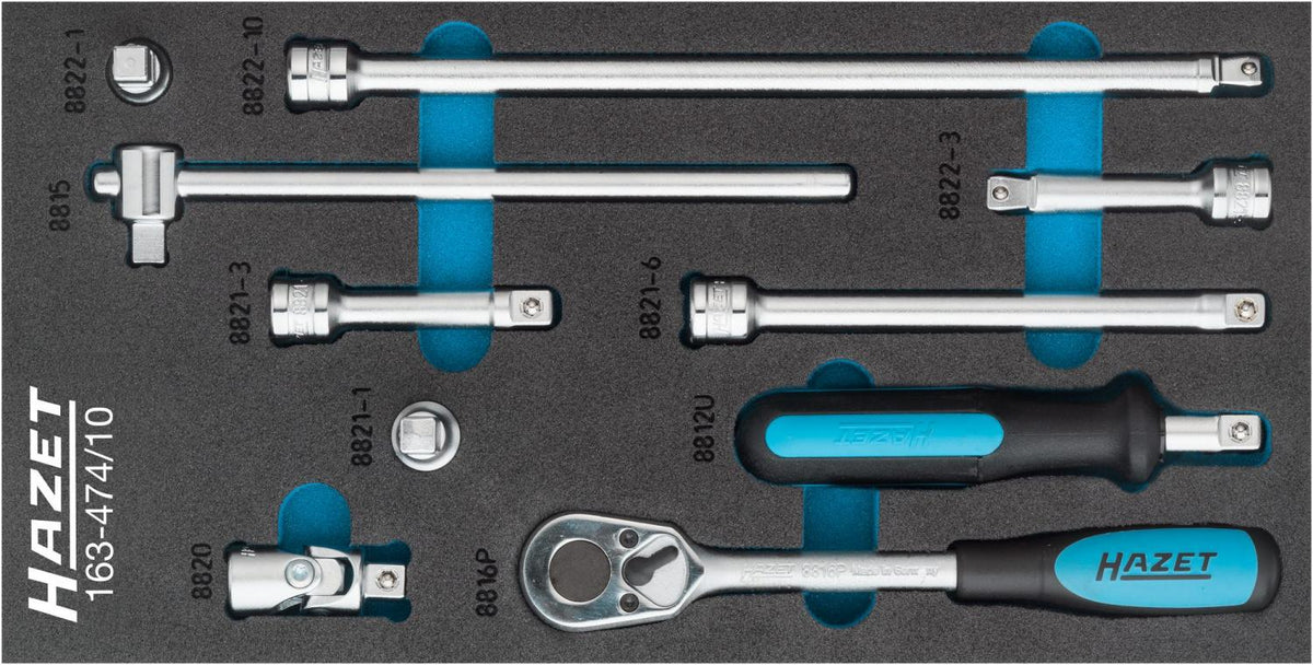 Hazet 163-474/10 3/8'' Ratchet  speeder and extension set