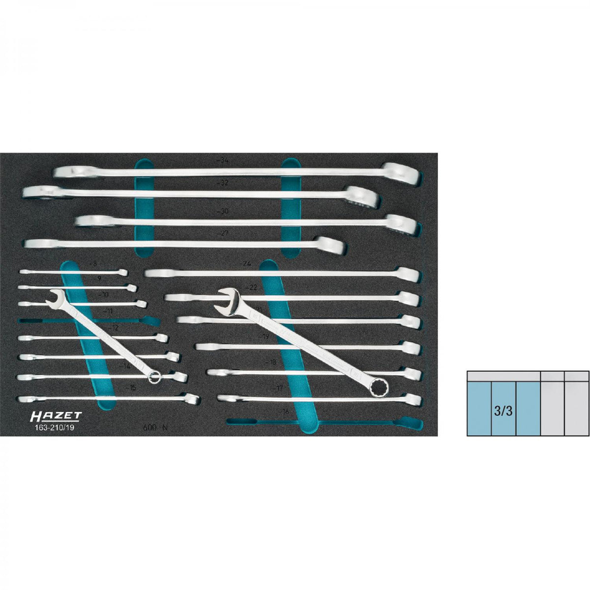 Hazet 163-210/19 600N Combination wrench set