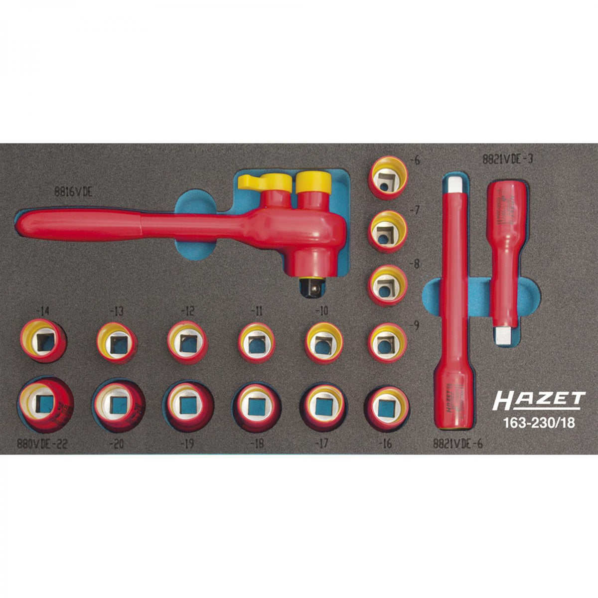 Hazet 163-230/18 3/8'' VDE Socket Set