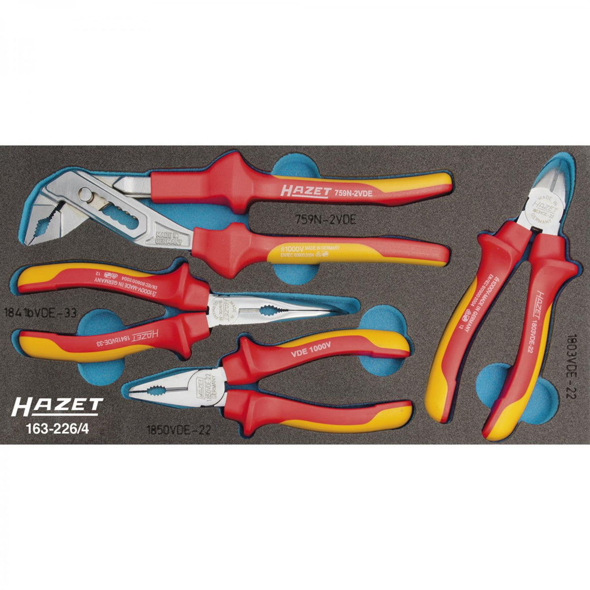 Hazet 163-226/4 VDE Pliers Set