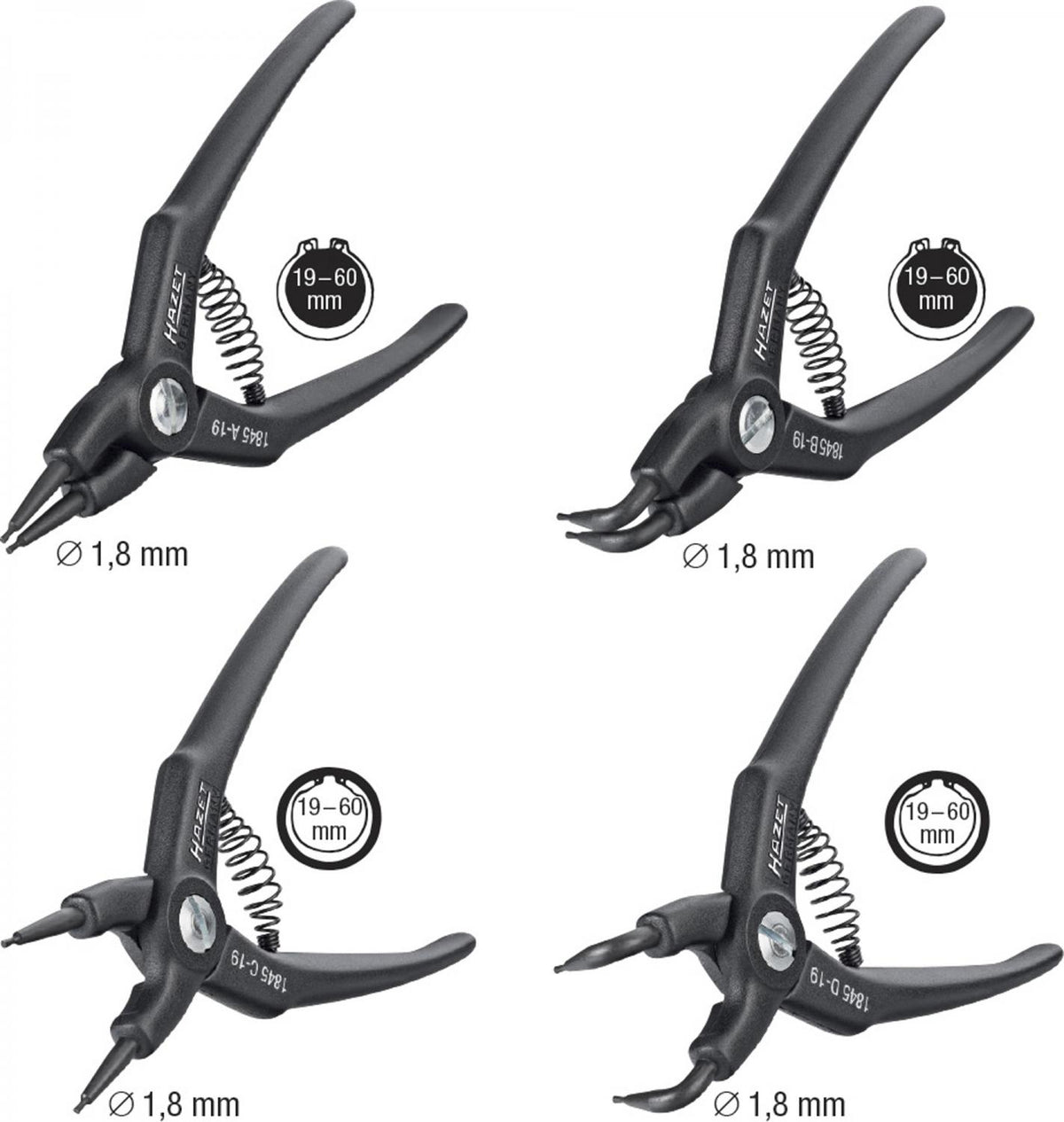 Hazet 1845/4 Circlip Pliers Set for i/o Lockrings