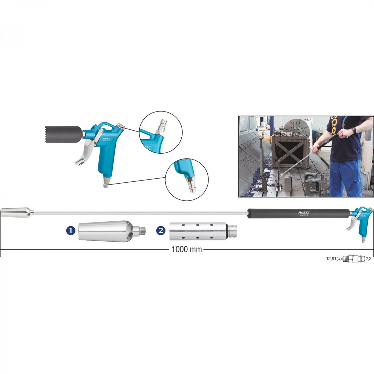 HAZET 9040LG-3/2 Air Blow Gun  long 1000 mm