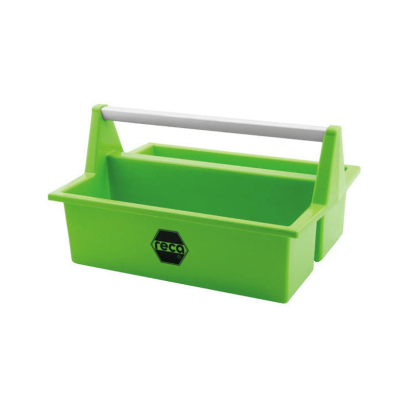 RECA Green tool carry case with aluminium handle