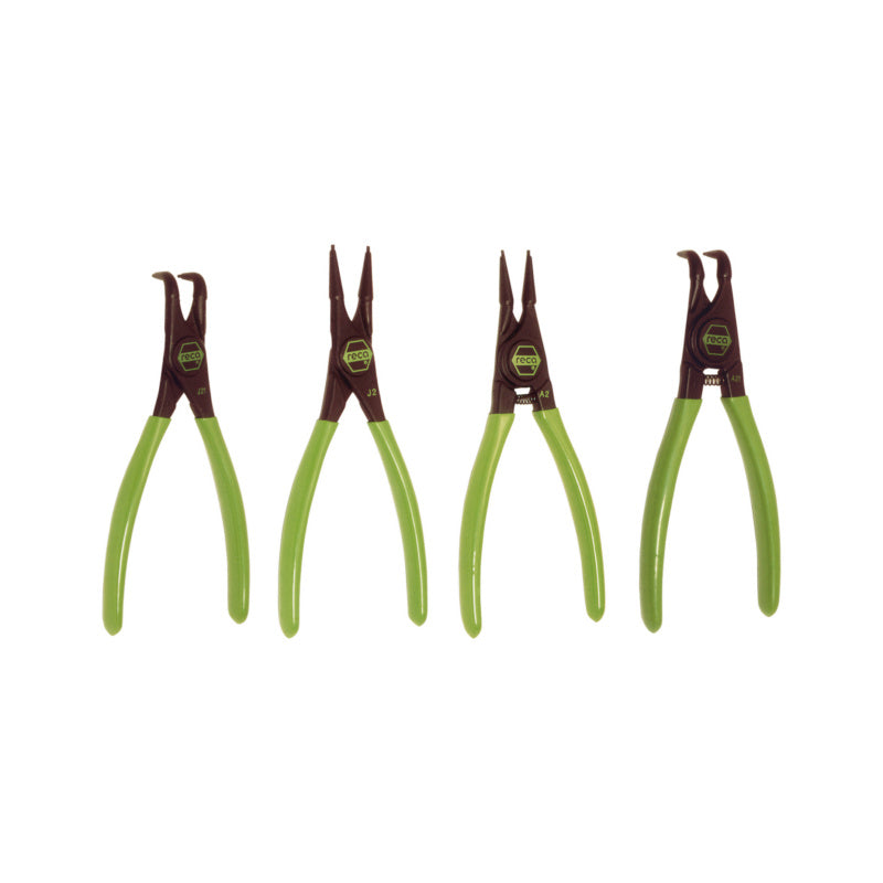 RECA Green circlip pliers set  4 pieces  dip-insulated
