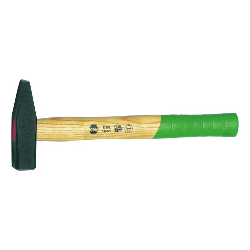 RECA Green machinist's hammer with ash handle DIN 1041