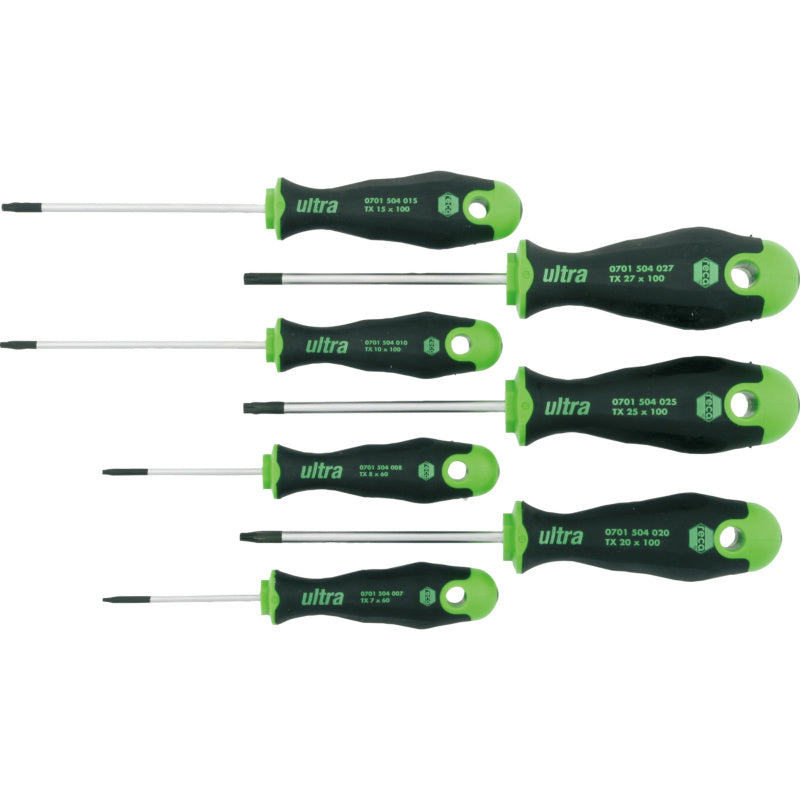 RECA Green Ultra Screwdriver Set 7 pcs.. TORX®