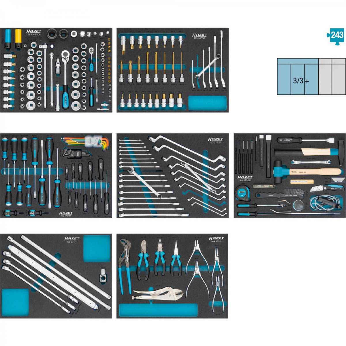 HAZET Standard tool assortment for PORSCHE 0-2500-163/242