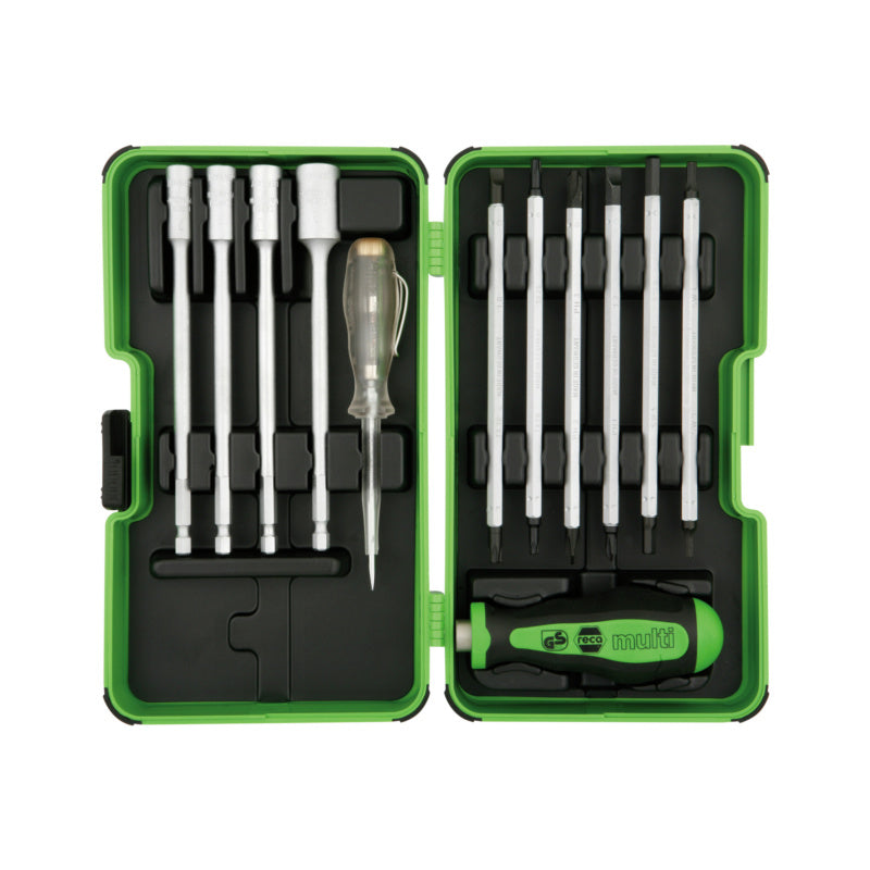 RECA Green Reca Norm Multi-mechanism cassette screwdriver set  12 pieces 0701 901 1