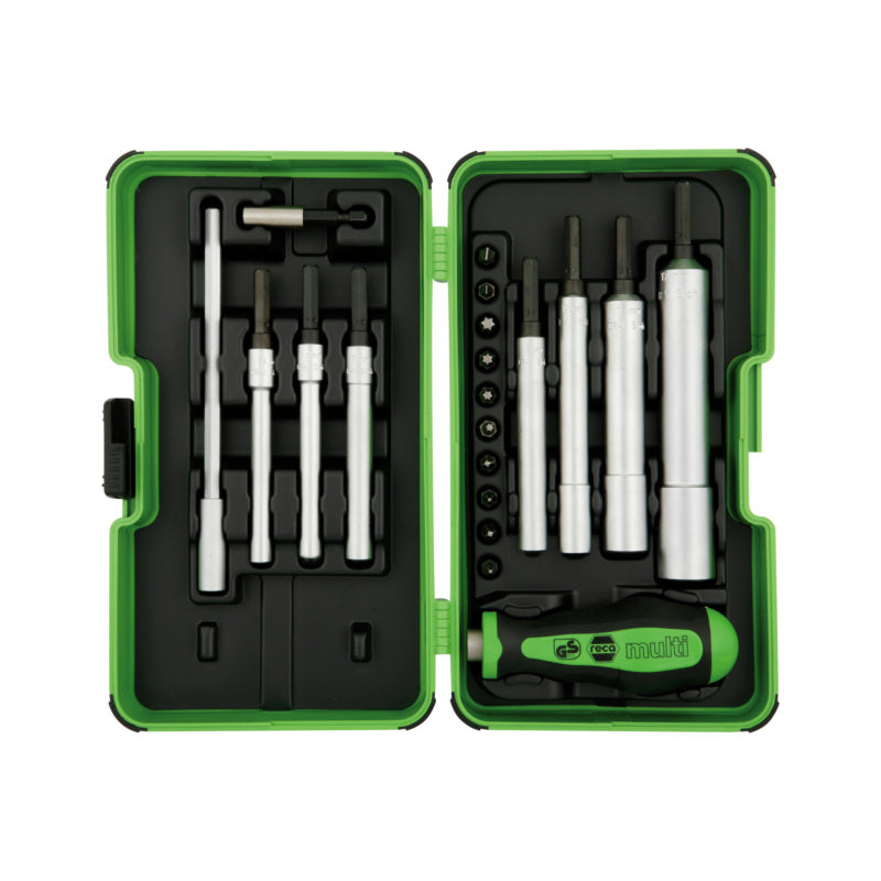 RECA Green Multi M-Tec - Cassette screwdriver set  20 pieces