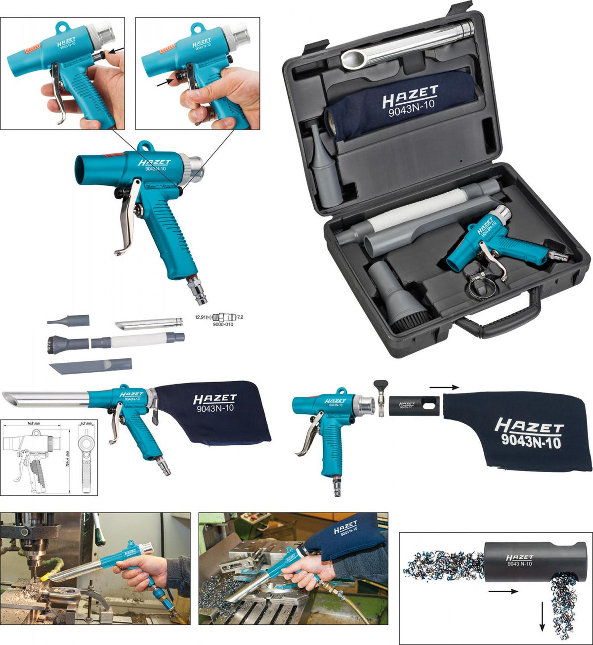 HAZET Air blow and suction gun  switchable 9043N-10