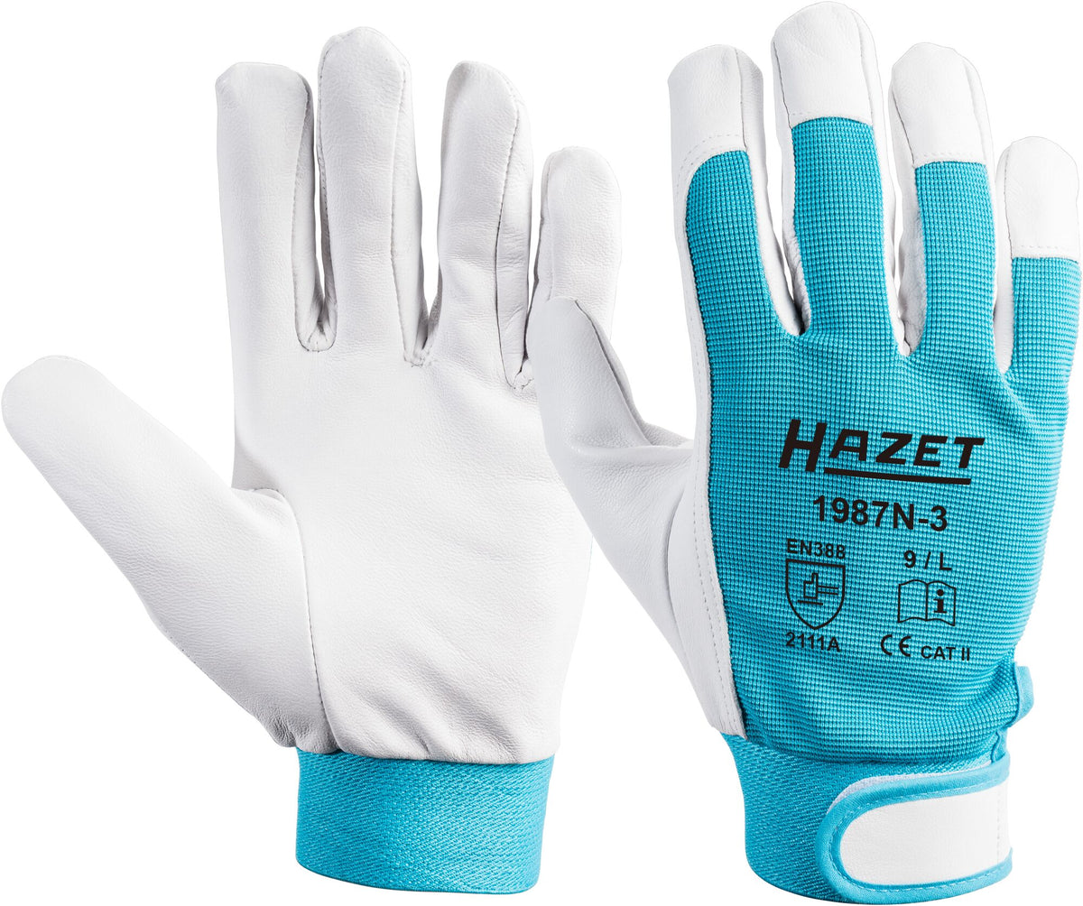 Hazet 1987N-3 Working gloves. genuine leather