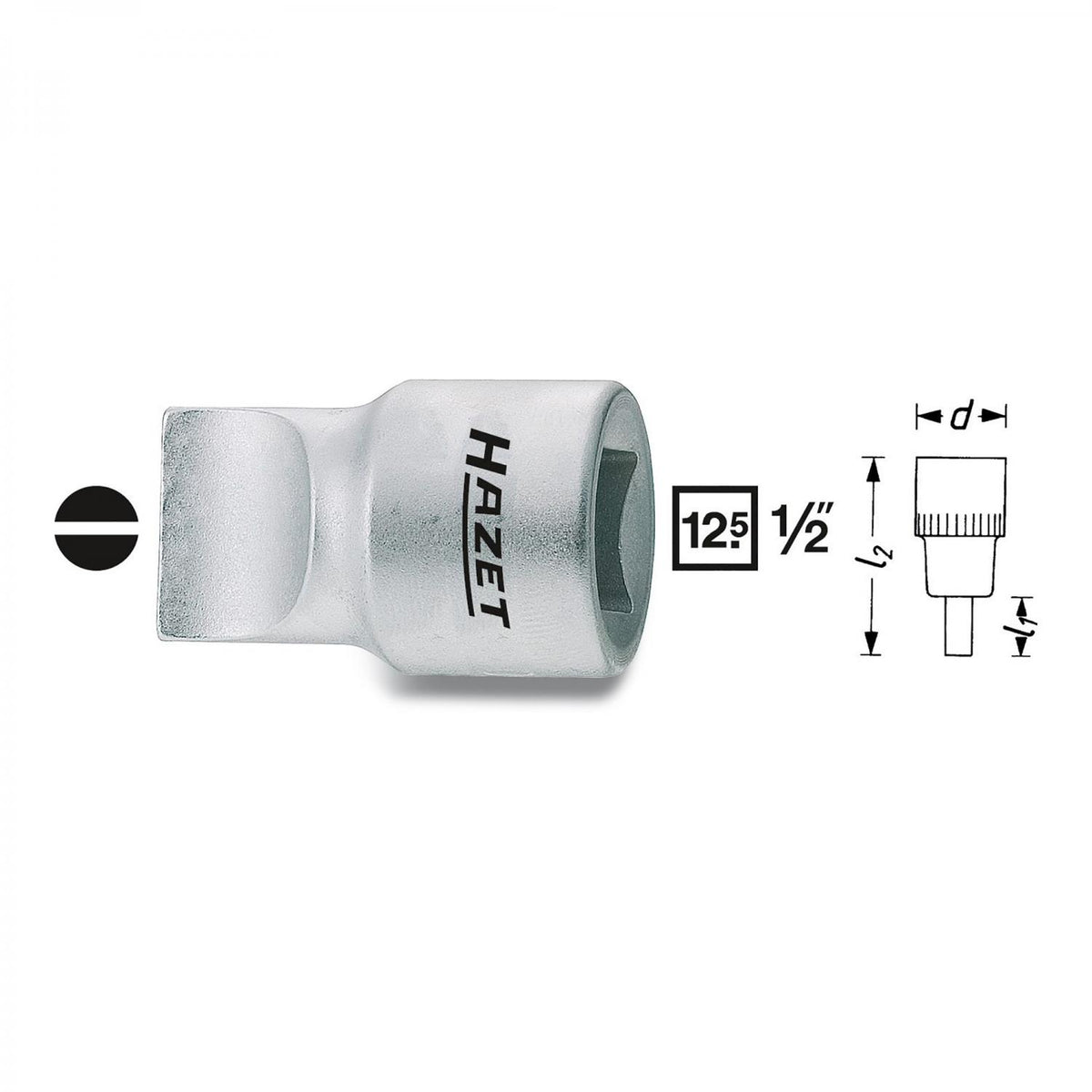 Hazet 980 1/2“ drive flatblade screwdriver sockets