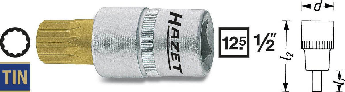 Hazet 990 1/2'' drive XZN sockets