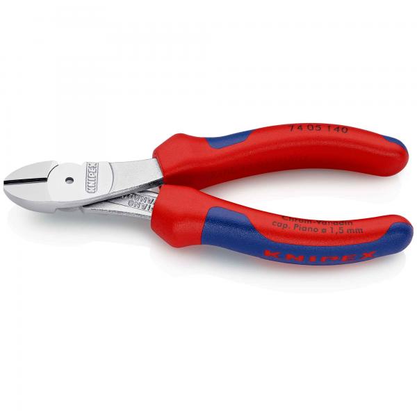 KNIPEX 7405 High Leverage Diagonal Cutter with multi-component grips plated | Cutting Pliers | Knipex | Tools by Brand | Jens Putzier Tools